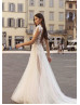 Ivory Lace Tulle V Back Exquisite Wedding Dress Ivory Lace Tulle V Back Exquisite Wedding Dress